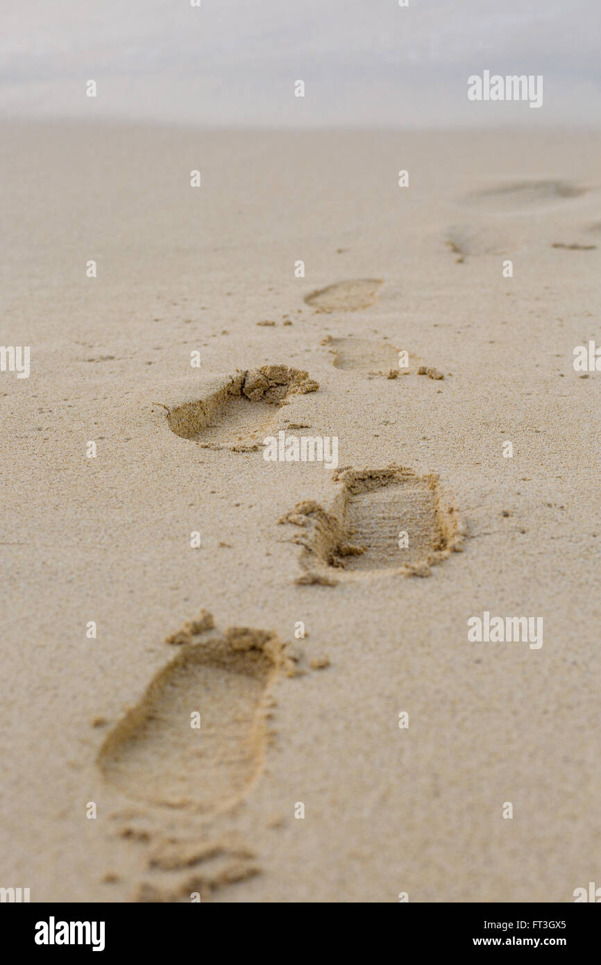 Impronte sulla sabbia Foto Stock