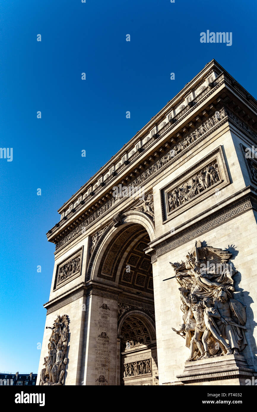 Arc de Triomphe a Parigi Foto Stock