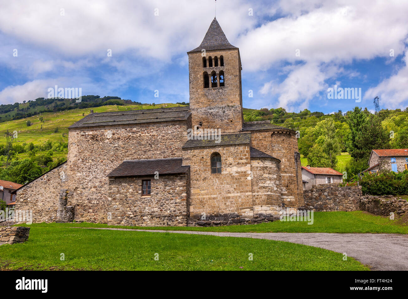 Église Saint Julien d'Axiat Haute Ariége Francia-Vallée d'ax Foto Stock