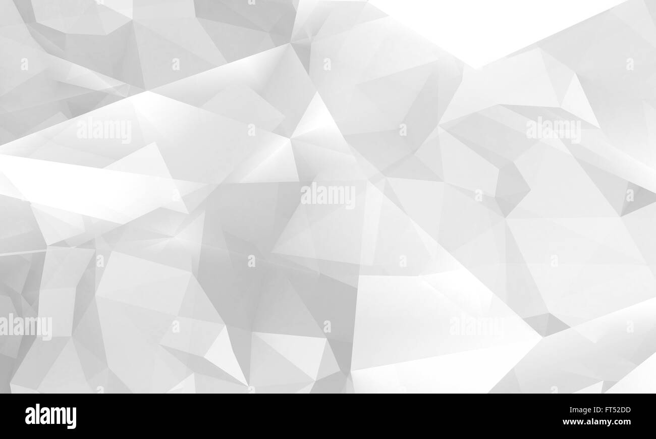 Abstract white digitali 3d caotico sfondo poligonale, moderno computer motivo grafico utili come una carta da parati Foto Stock