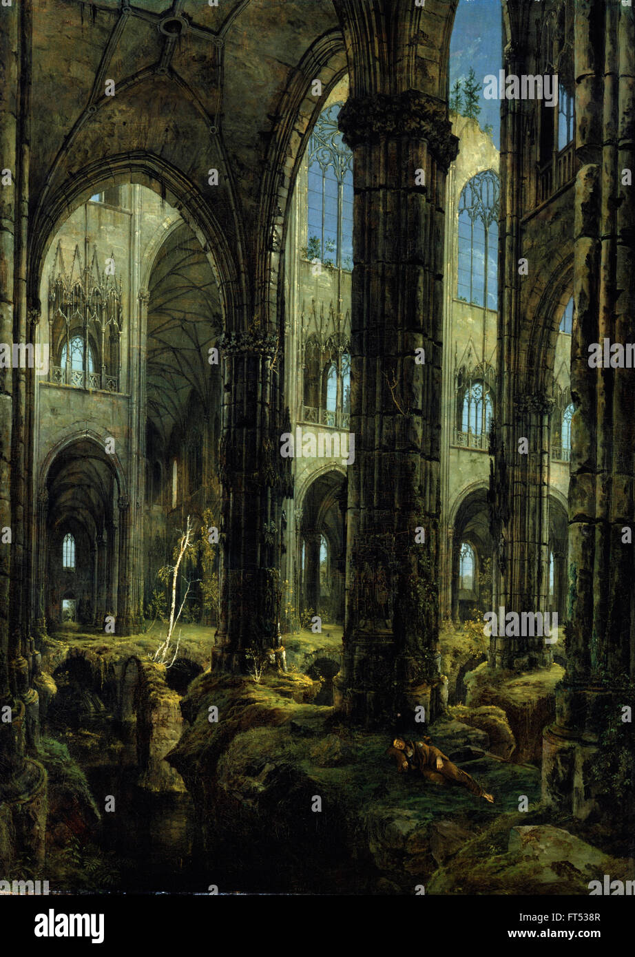 Carl Blechen - chiesa gotica rovine - Galerie Neue Meister - Galleria dei Nuovi Maestri Foto Stock