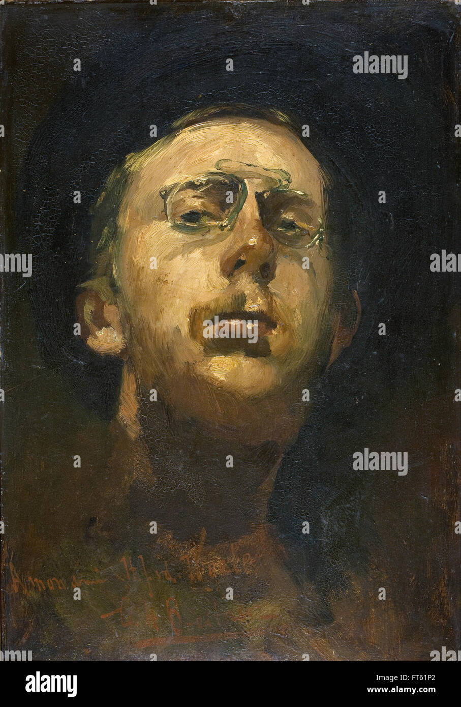 George Hendrik Breitner - Self-portrait con pince-nez - Gemeentemuseum Foto Stock