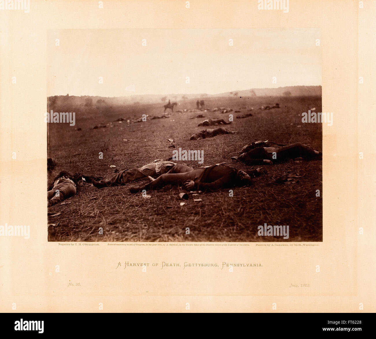 Timothy H. O'Sullivan - un raccolto di morte, Gettysburg, Pennsylvania Foto Stock