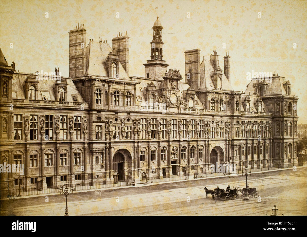 Charles Marville - Hôtel de Ville di Parigi Foto Stock