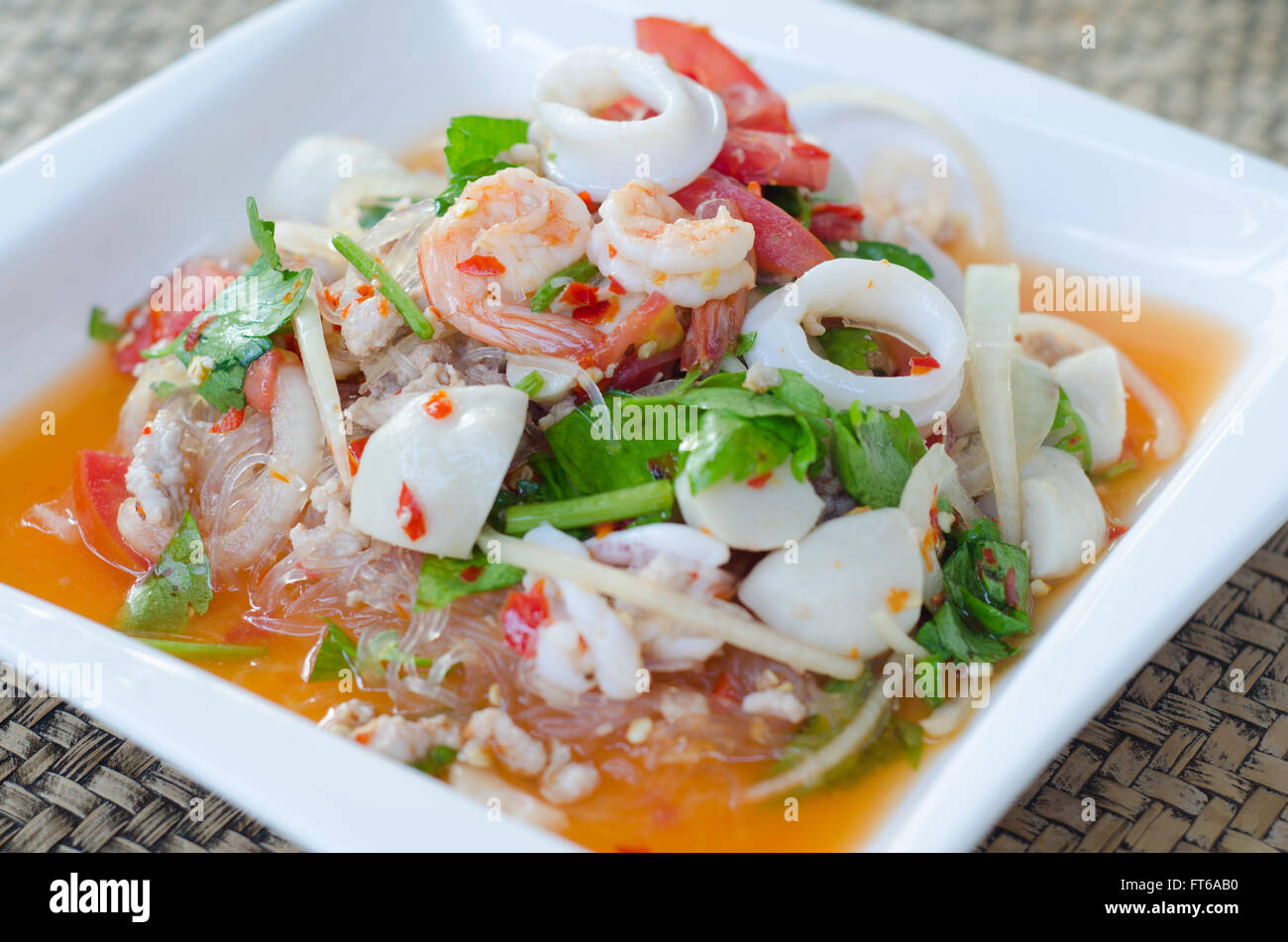 Speziata insalata di vermicelli Foto Stock