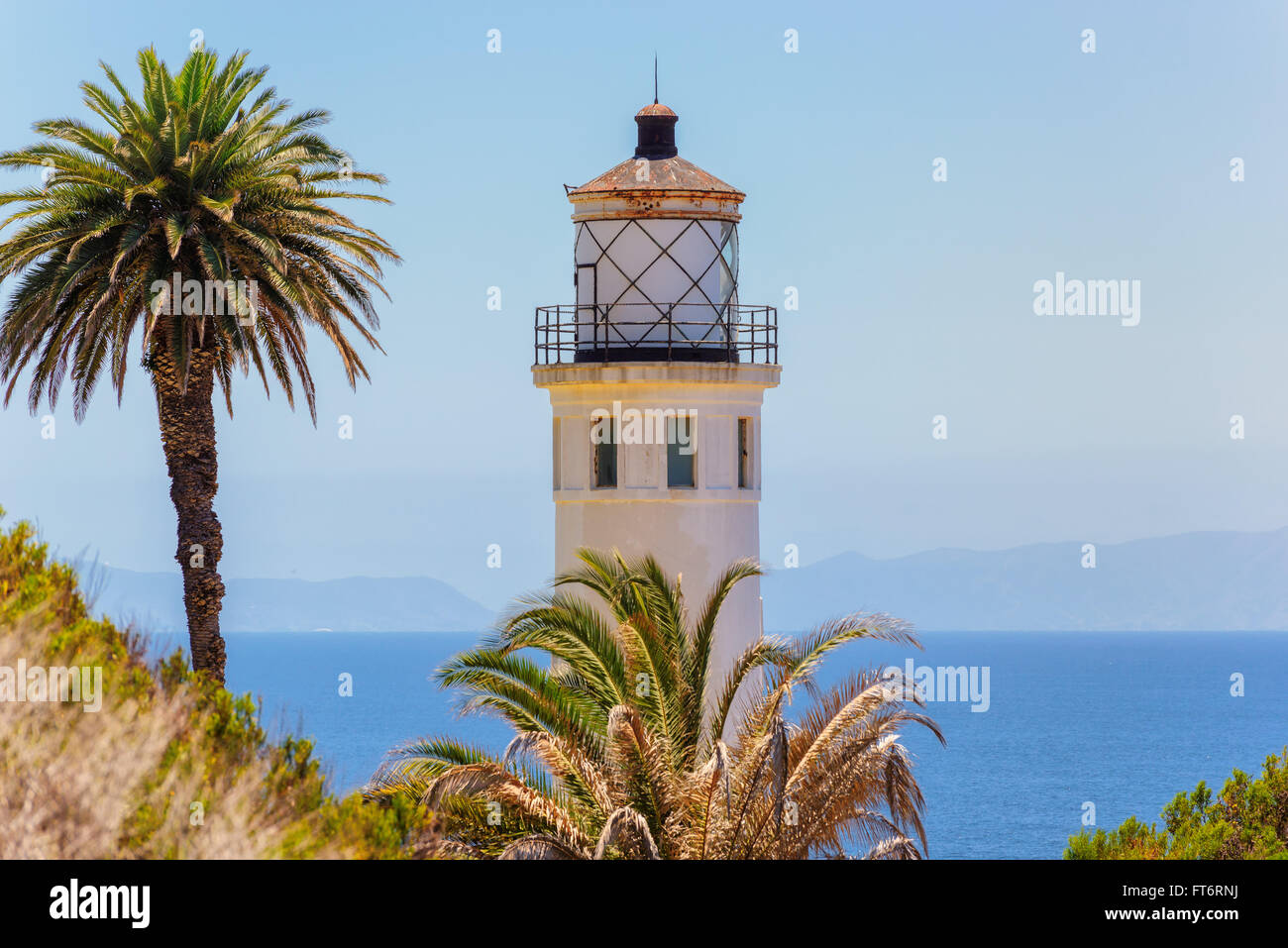 Punto storico Vicente Lighthouse, California Foto Stock