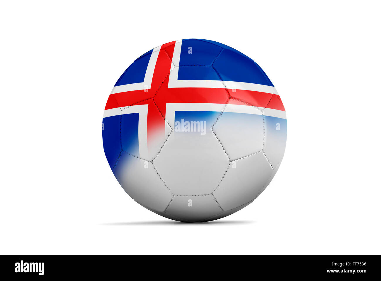 Palloni da calcio con il team bandiere, calcio Euro 2016. Gruppo F, Islanda- tracciato di ritaglio Foto Stock