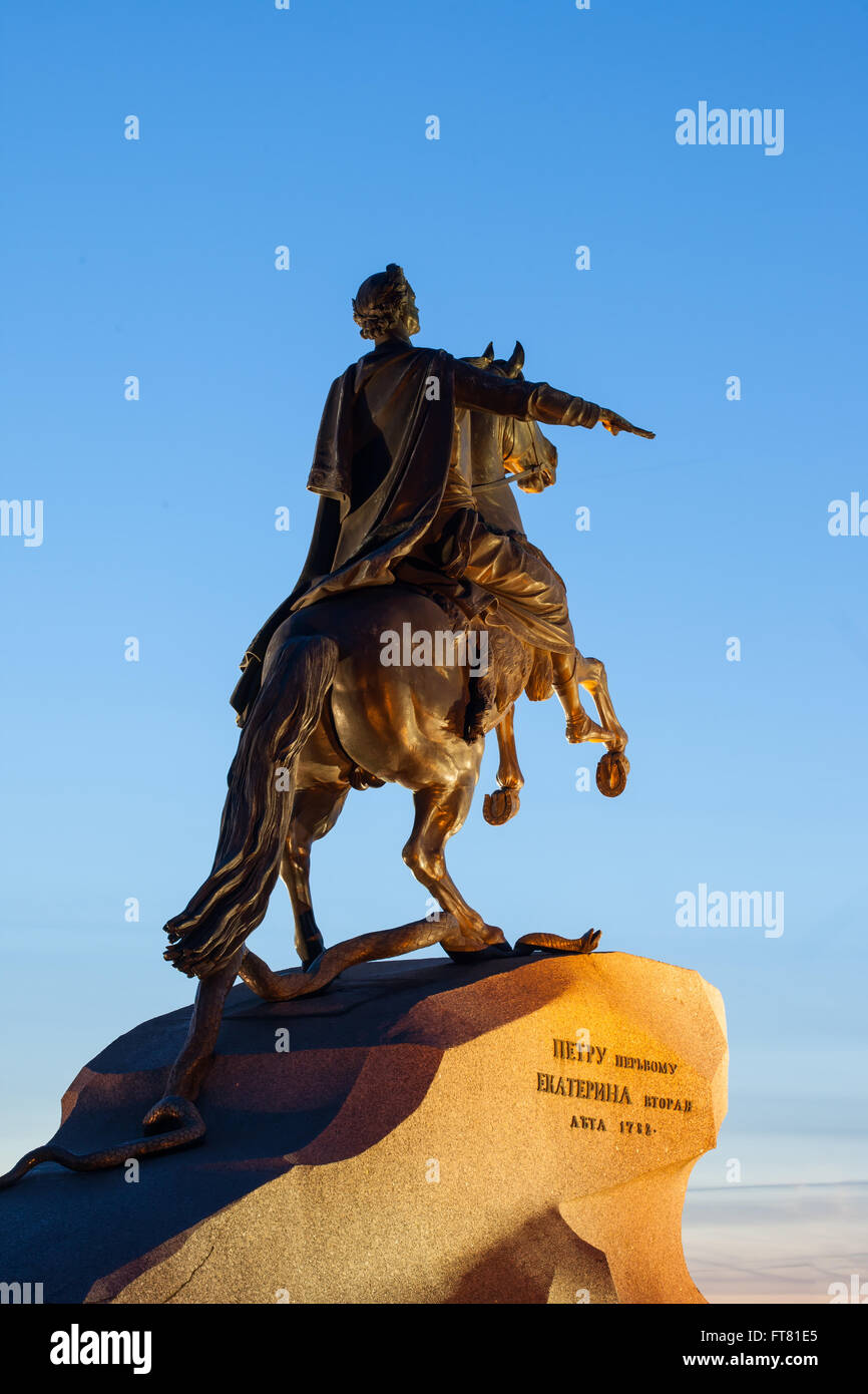 Cavaliere di bronzo di San Pietroburgo Foto Stock