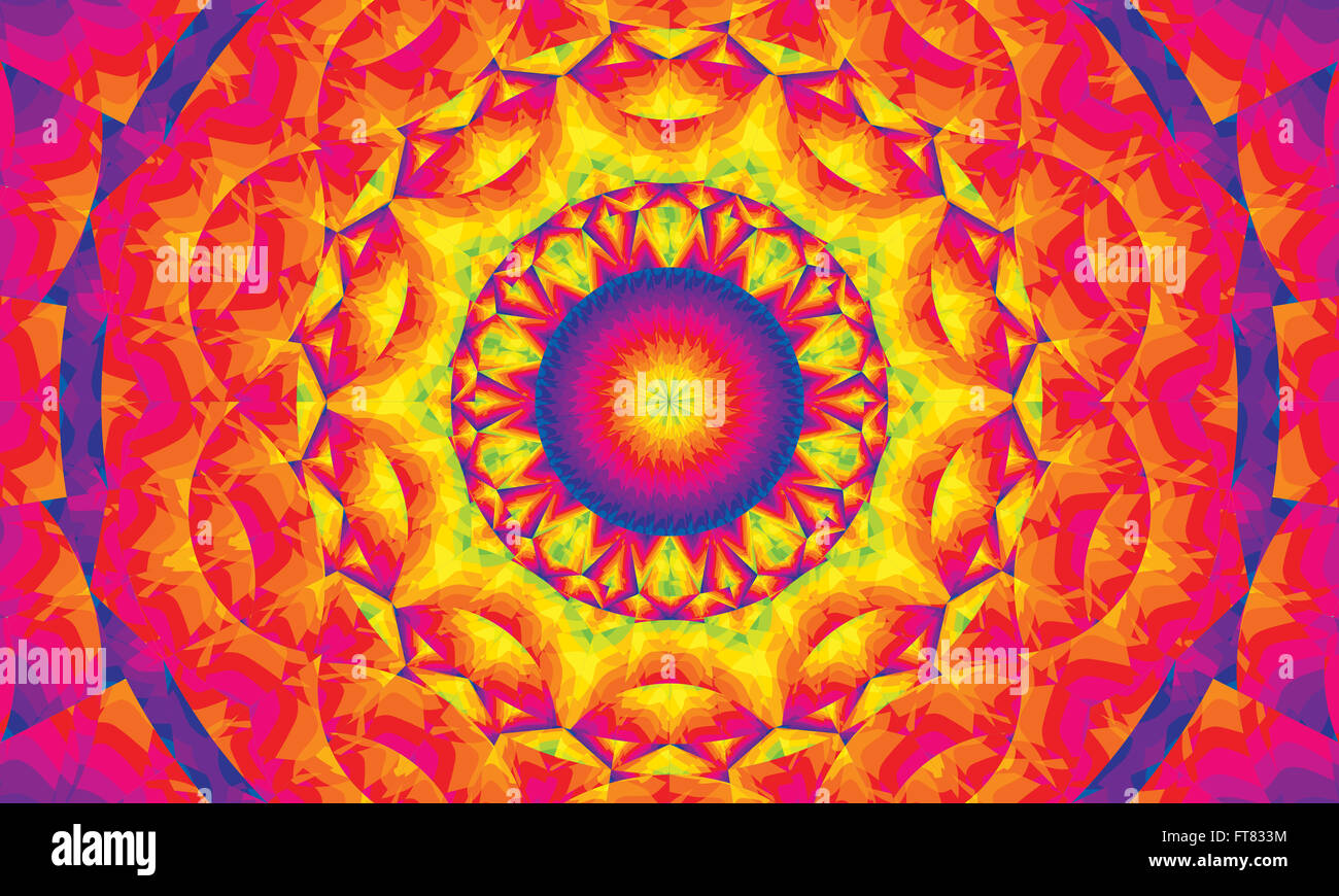 Concentrica colorato sfondo caleidoscopica / Mantra sfondo Foto Stock