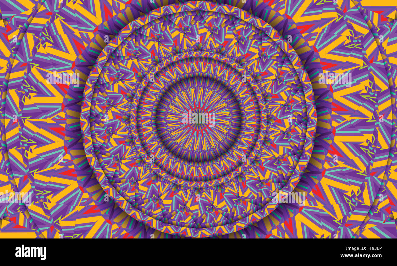 Concentrica colorato sfondo caleidoscopica / Mantra sfondo Foto Stock