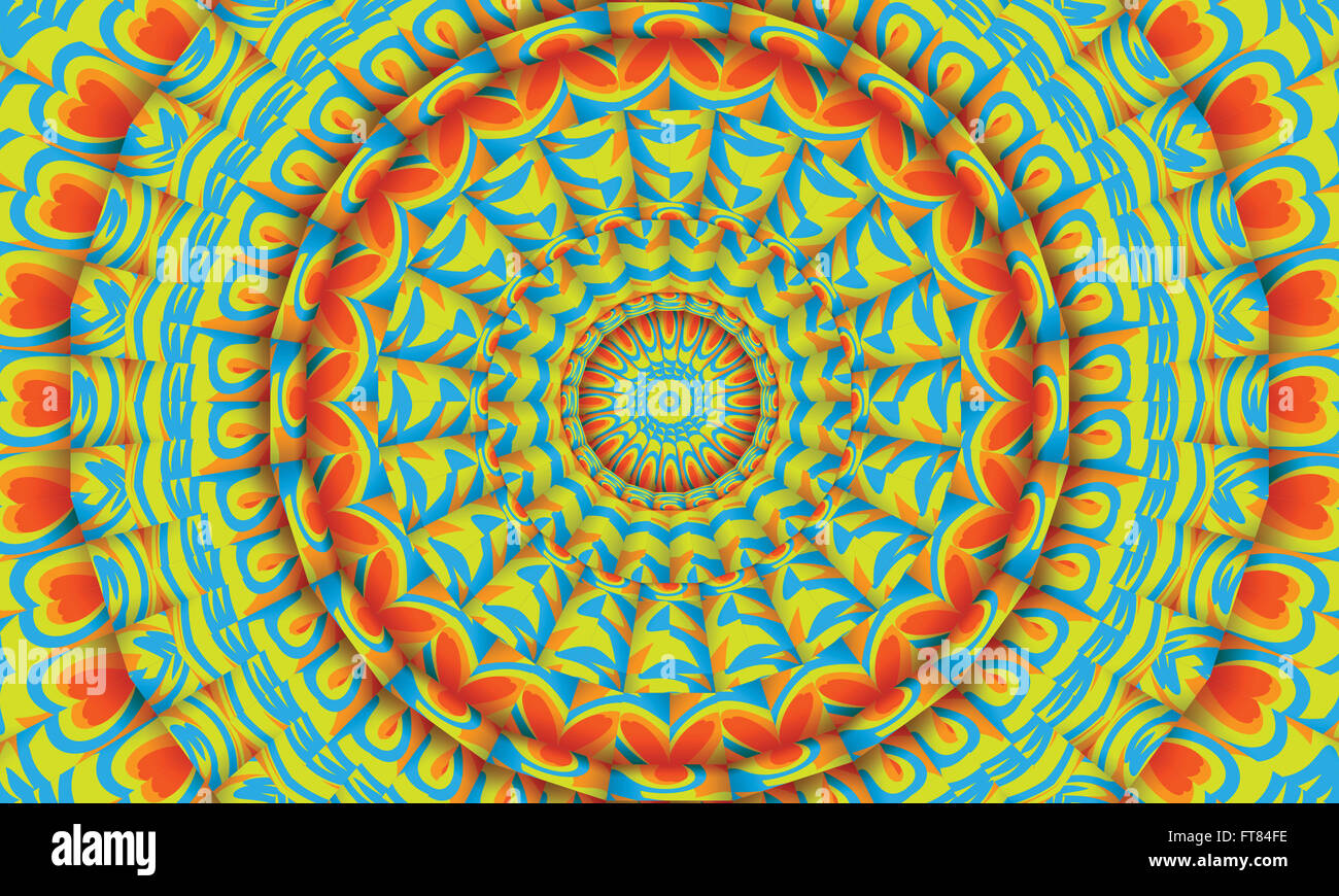 Concentrica colorato sfondo caleidoscopica / Mantra sfondo Foto Stock