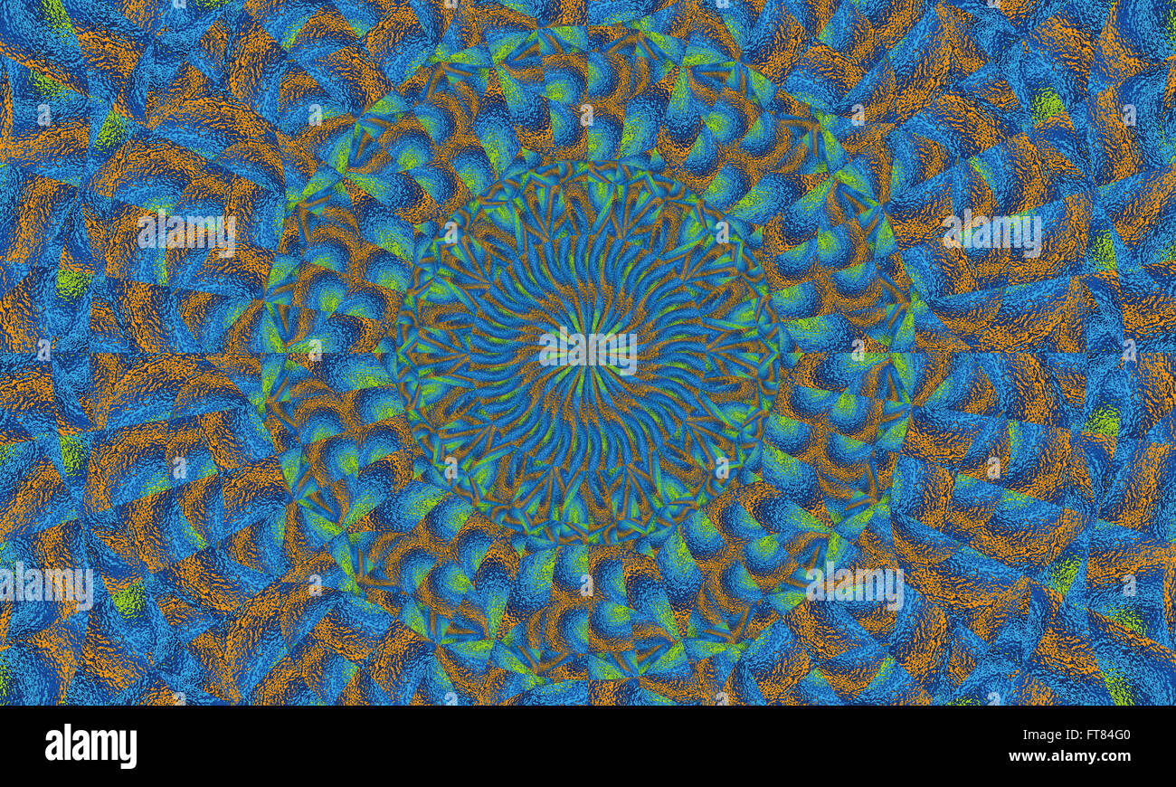 Concentrica colorato sfondo caleidoscopica / Mantra sfondo Foto Stock