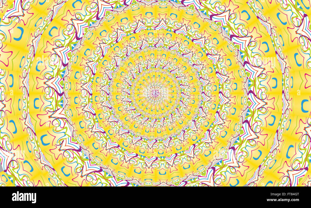 Concentrica colorato sfondo caleidoscopica / Mantra sfondo Foto Stock