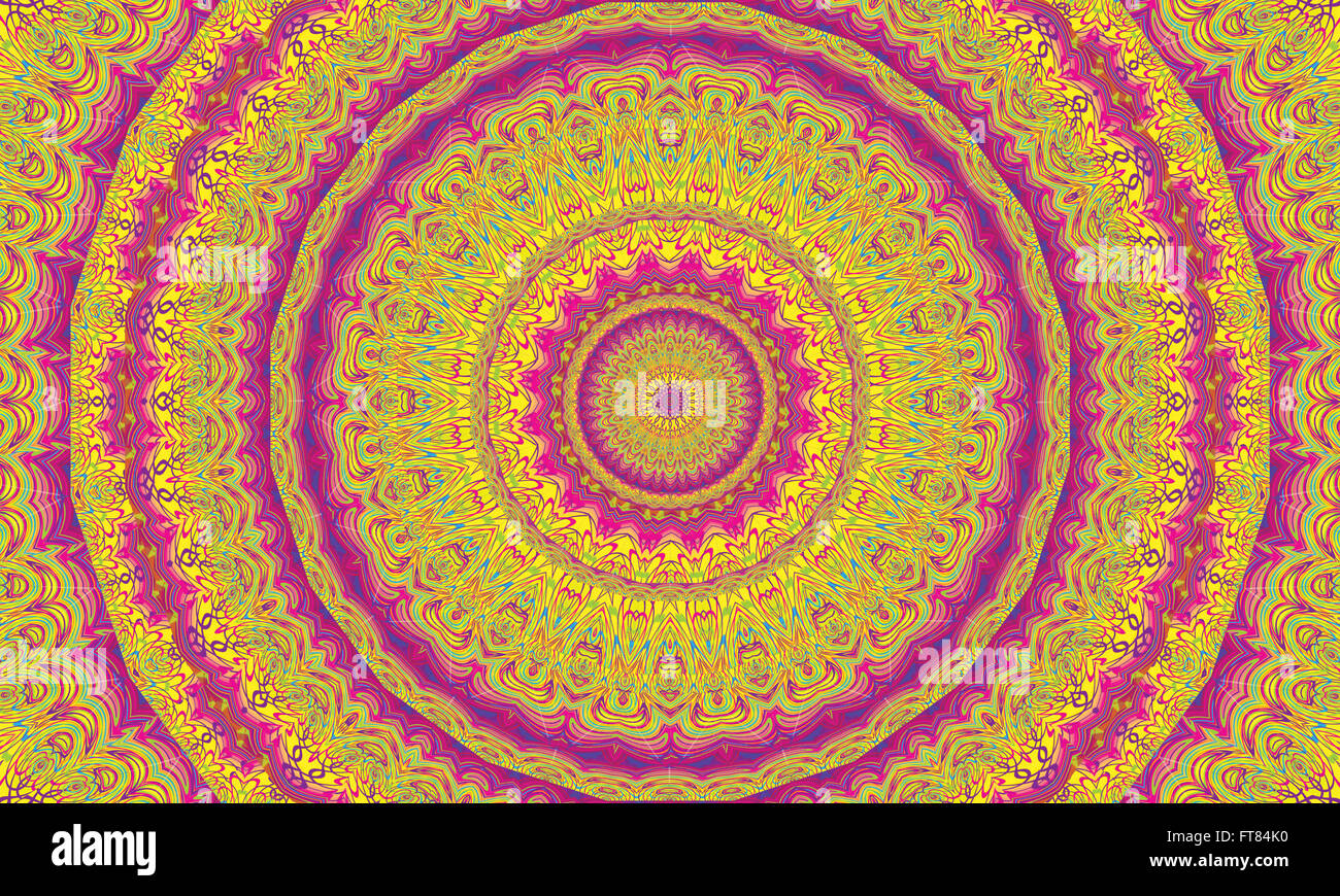 Concentrica colorato sfondo caleidoscopica / Mantra sfondo Foto Stock