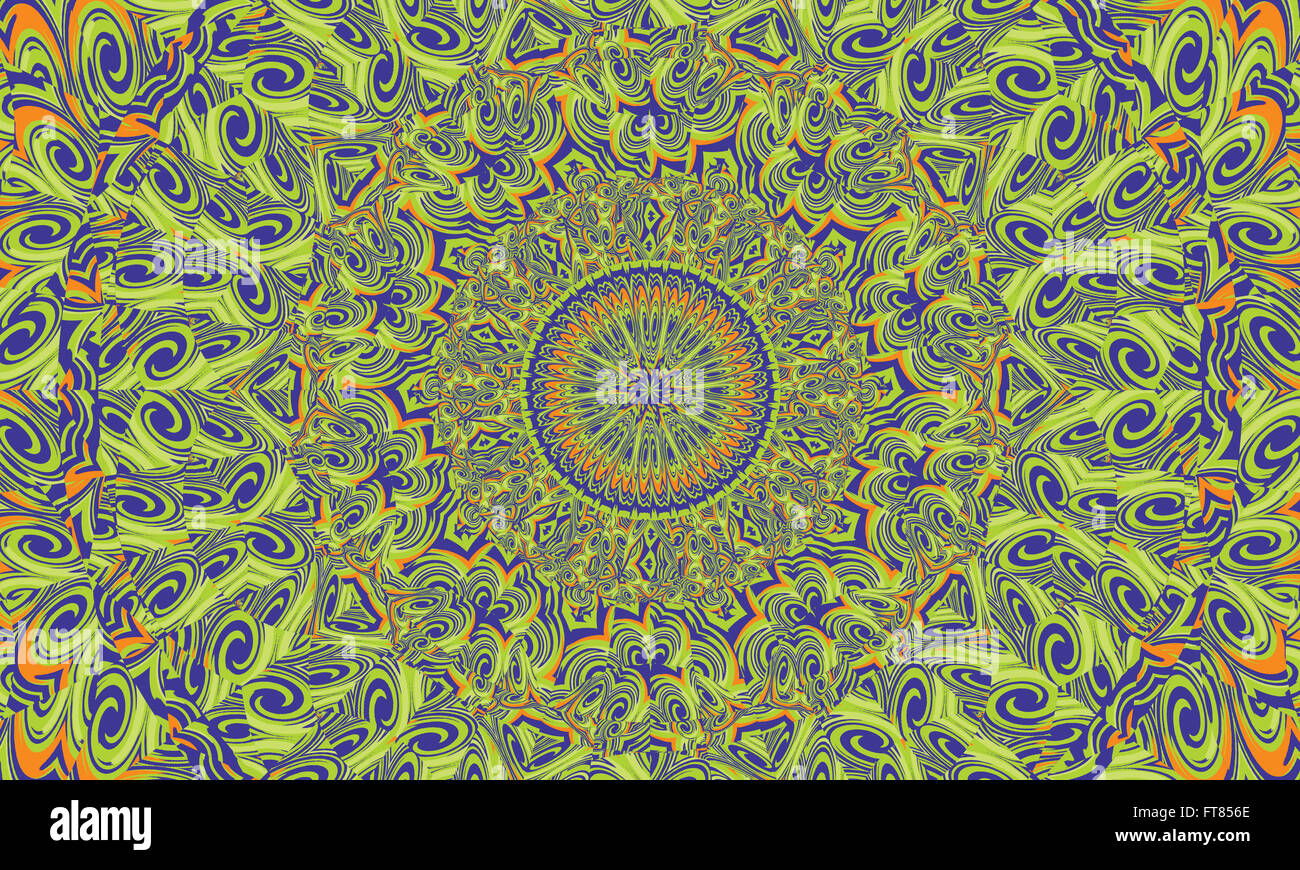 Concentrica colorato sfondo caleidoscopica / Mantra sfondo Foto Stock
