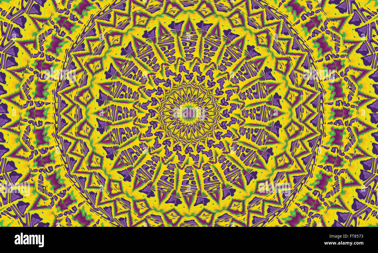 Concentrica colorato sfondo caleidoscopica / Mantra sfondo Foto Stock
