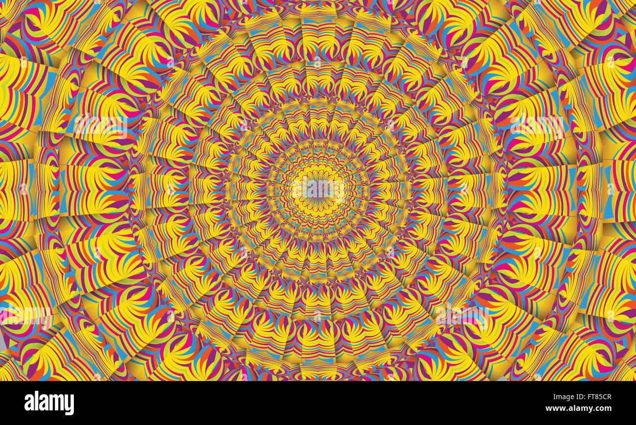 Concentrica colorato sfondo caleidoscopica / Mantra sfondo Foto Stock