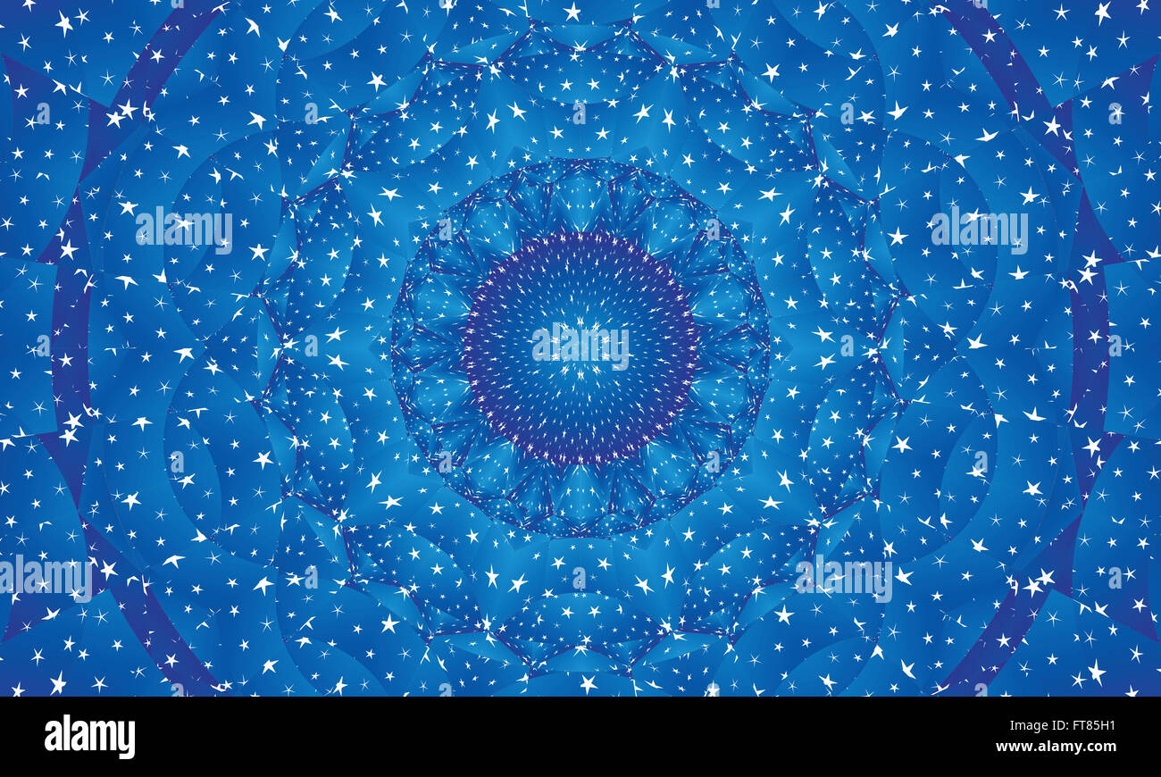 Concentrica colorato sfondo caleidoscopica / notte stellata sfondo Foto Stock