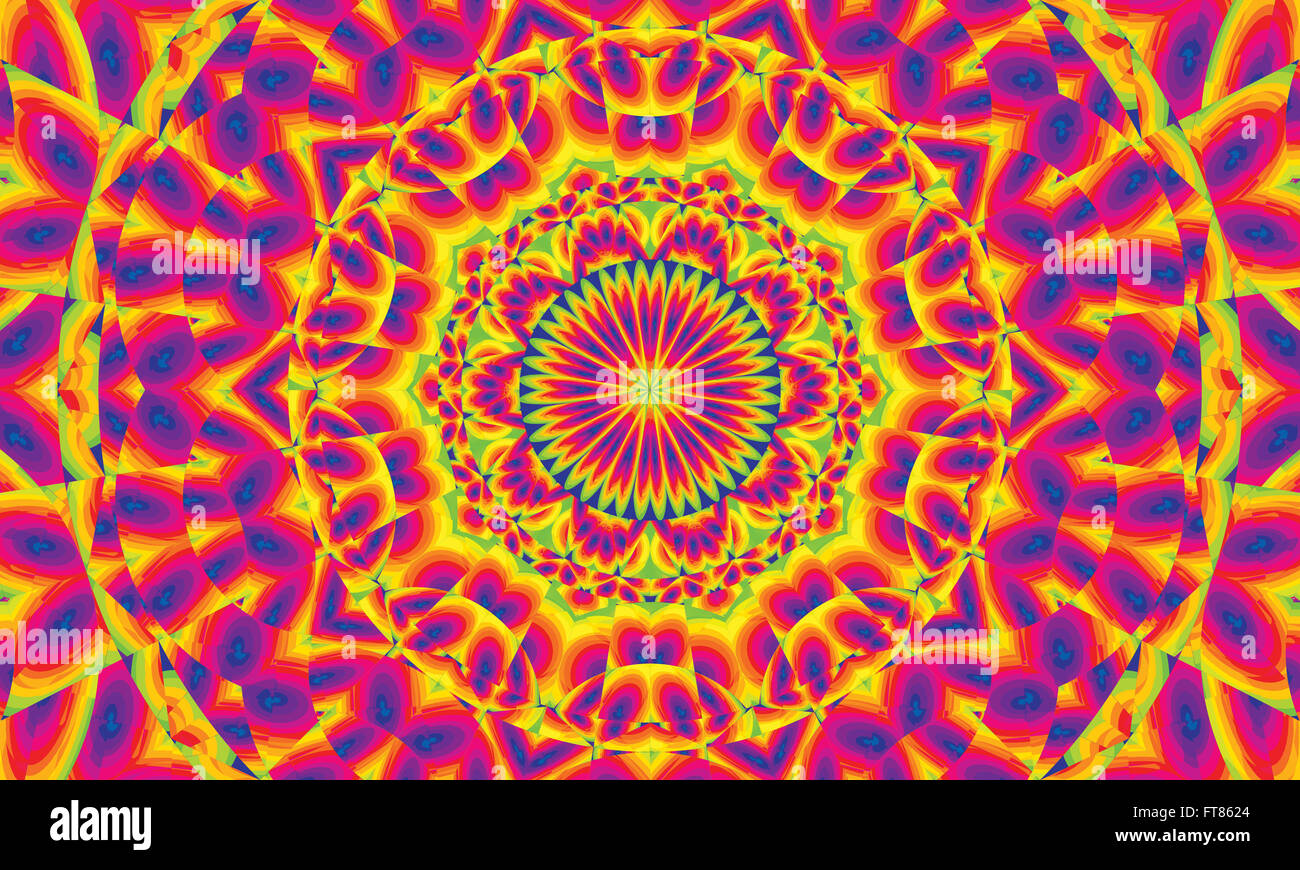 Concentrica colorato sfondo caleidoscopica / Mantra sfondo Foto Stock
