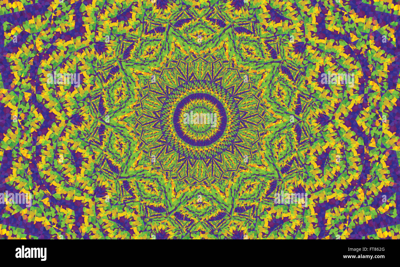 Concentrica colorato sfondo caleidoscopica / Mantra sfondo Foto Stock
