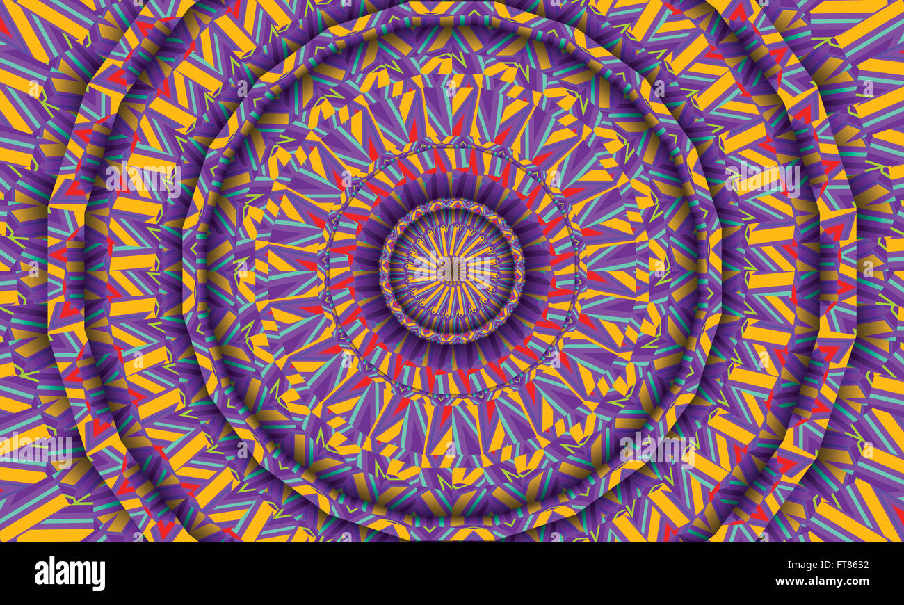 Concentrica colorato sfondo caleidoscopica / Mantra sfondo Foto Stock