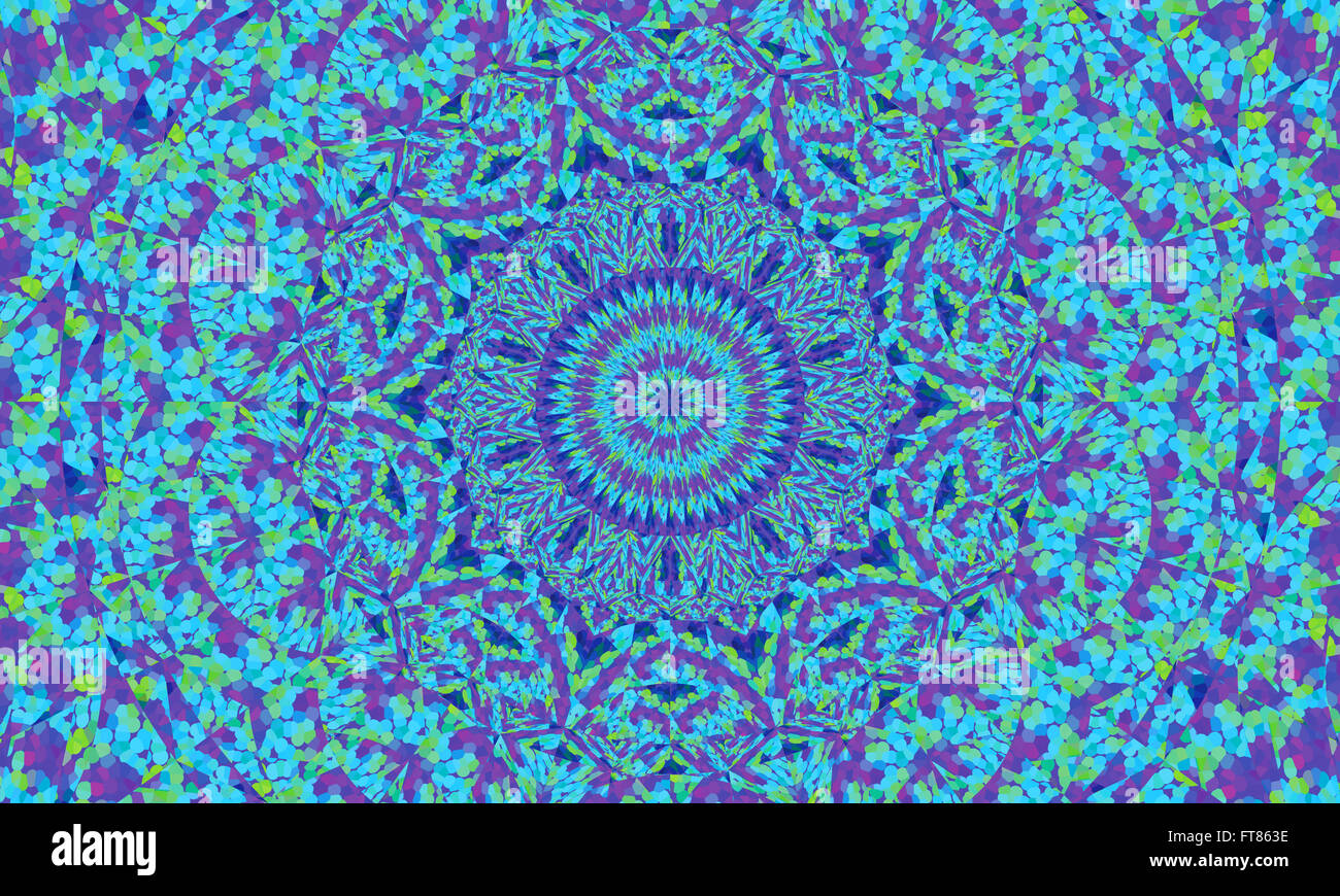 Concentrica colorato sfondo caleidoscopica / Mantra sfondo Foto Stock