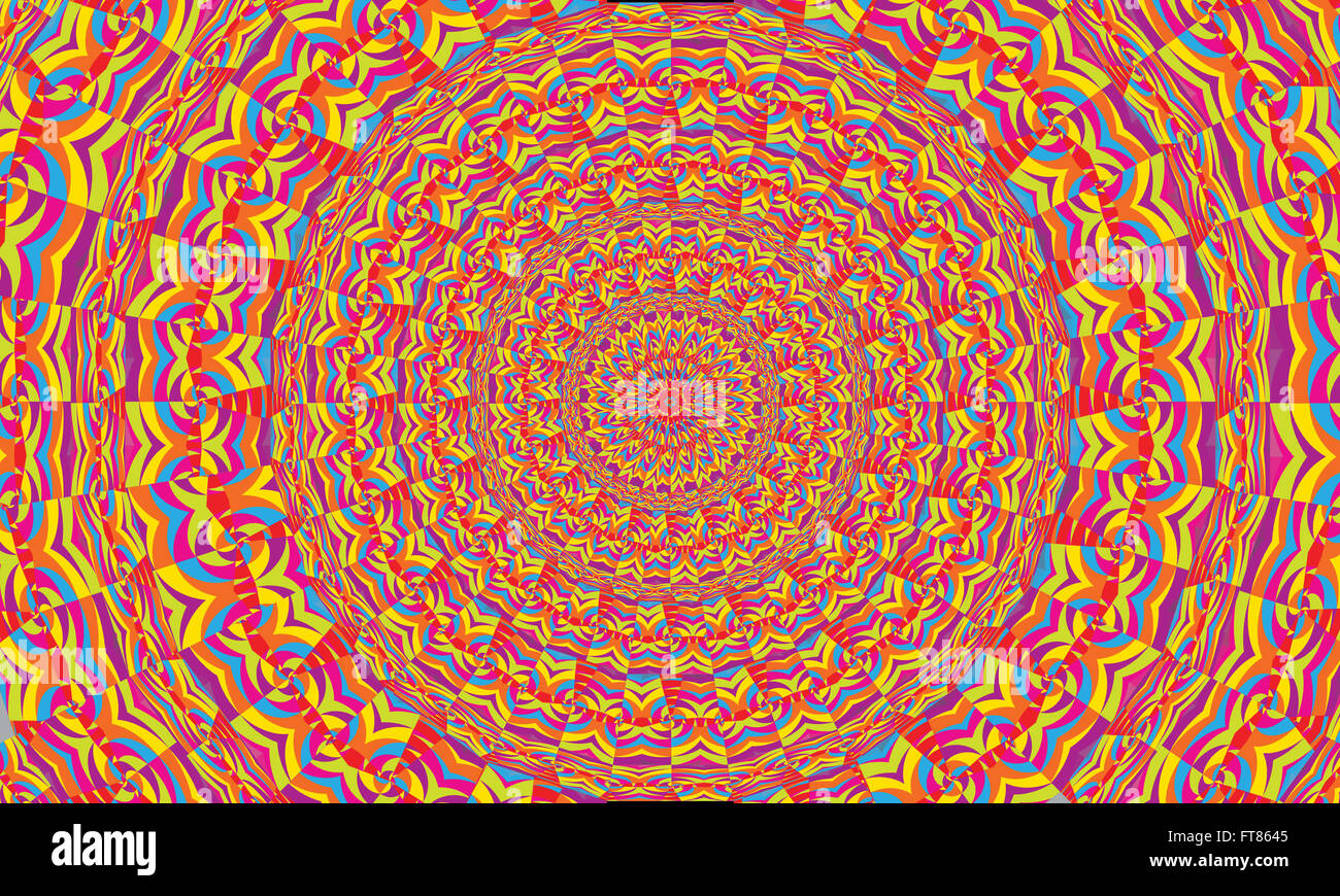 Concentrica colorato sfondo caleidoscopica / Mantra sfondo Foto Stock