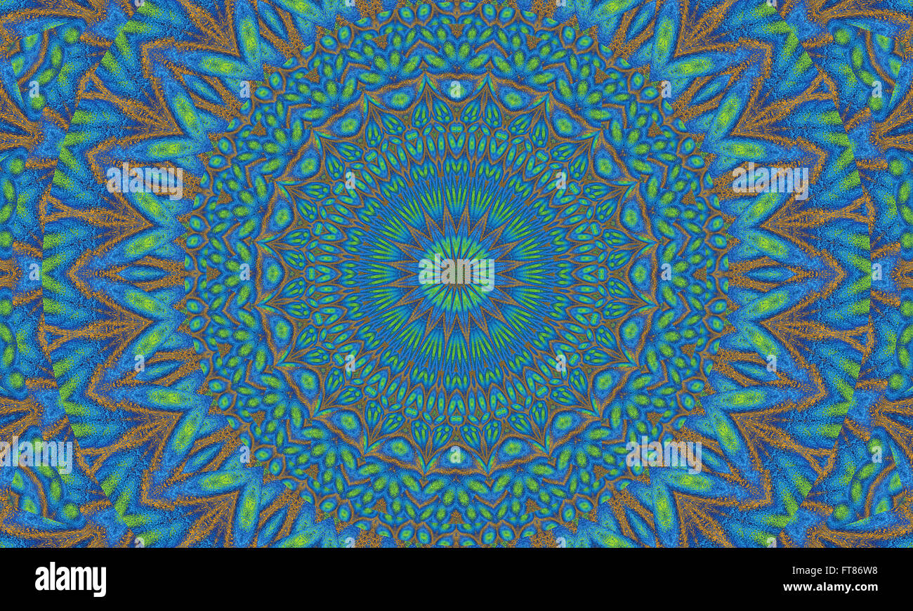 Concentrica colorato sfondo caleidoscopica / Mantra sfondo Foto Stock