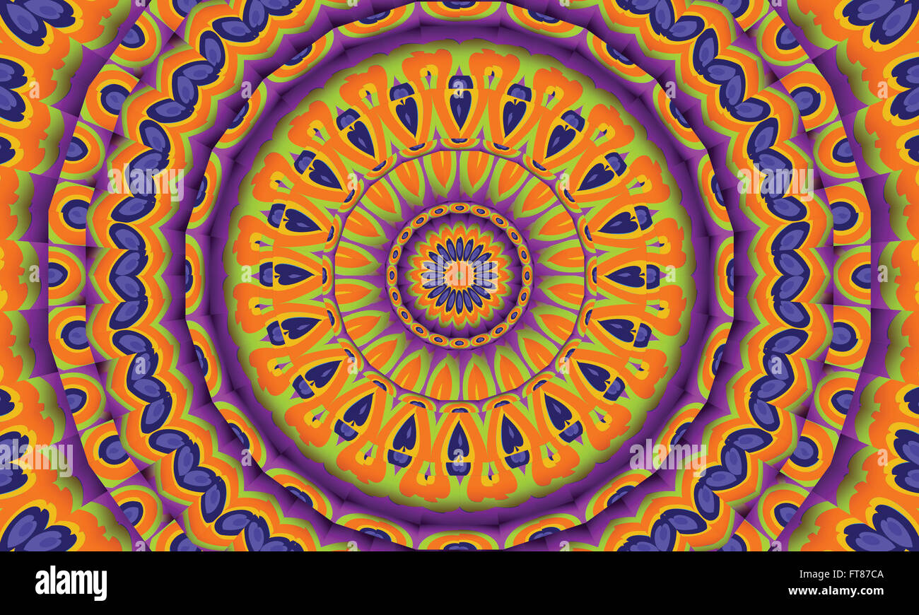 Concentrica colorato sfondo caleidoscopica / Mantra sfondo Foto Stock