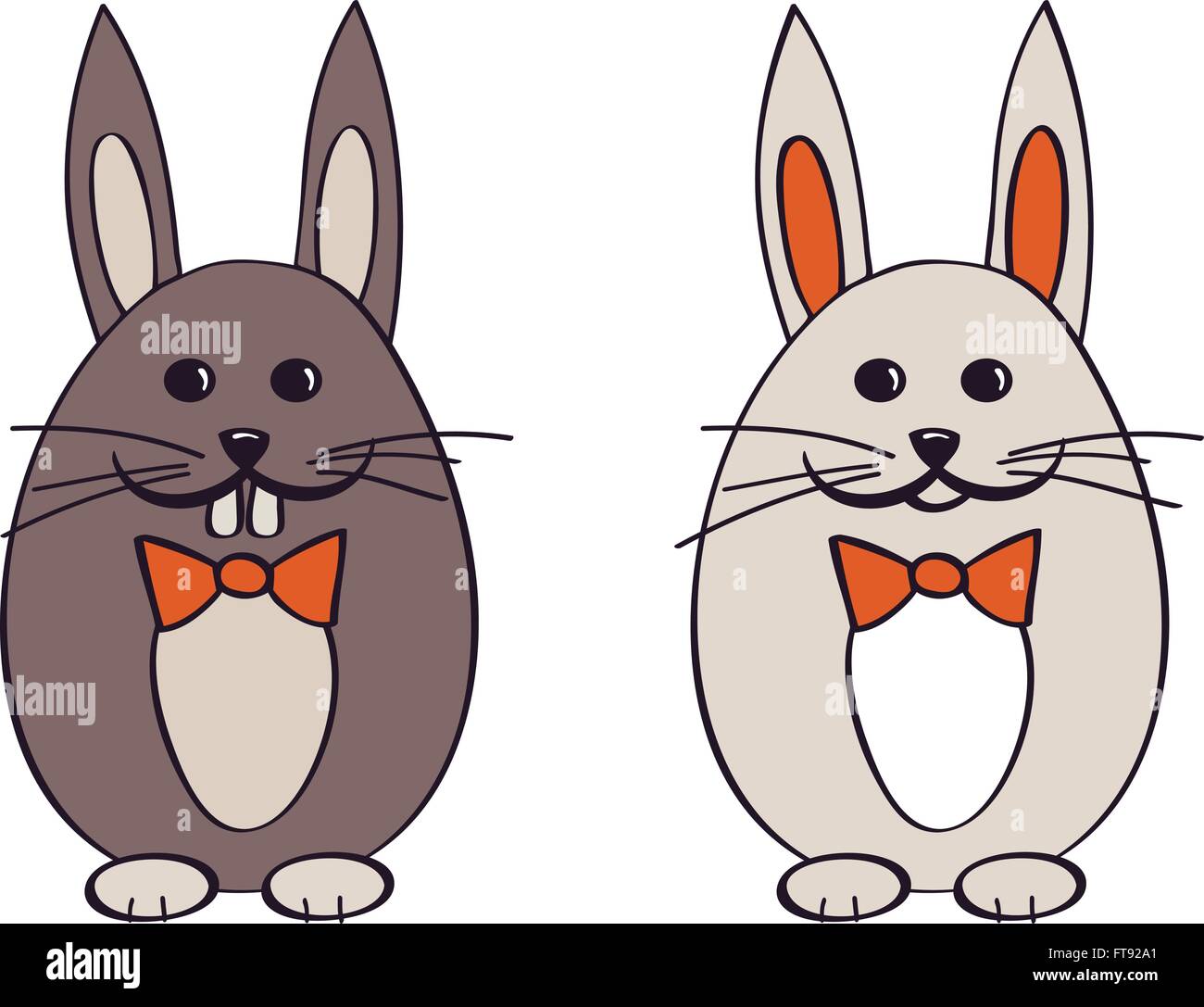 Due conigli pasquali, illustrazione vettoriale Illustrazione Vettoriale