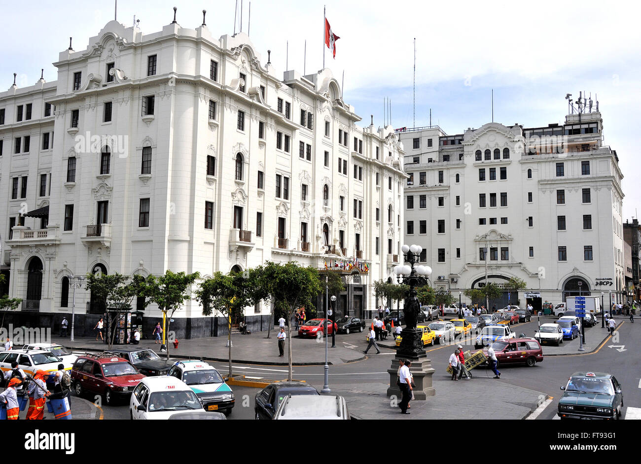 Scena di strada Saint-Martin piazza Lima Peru Foto Stock
