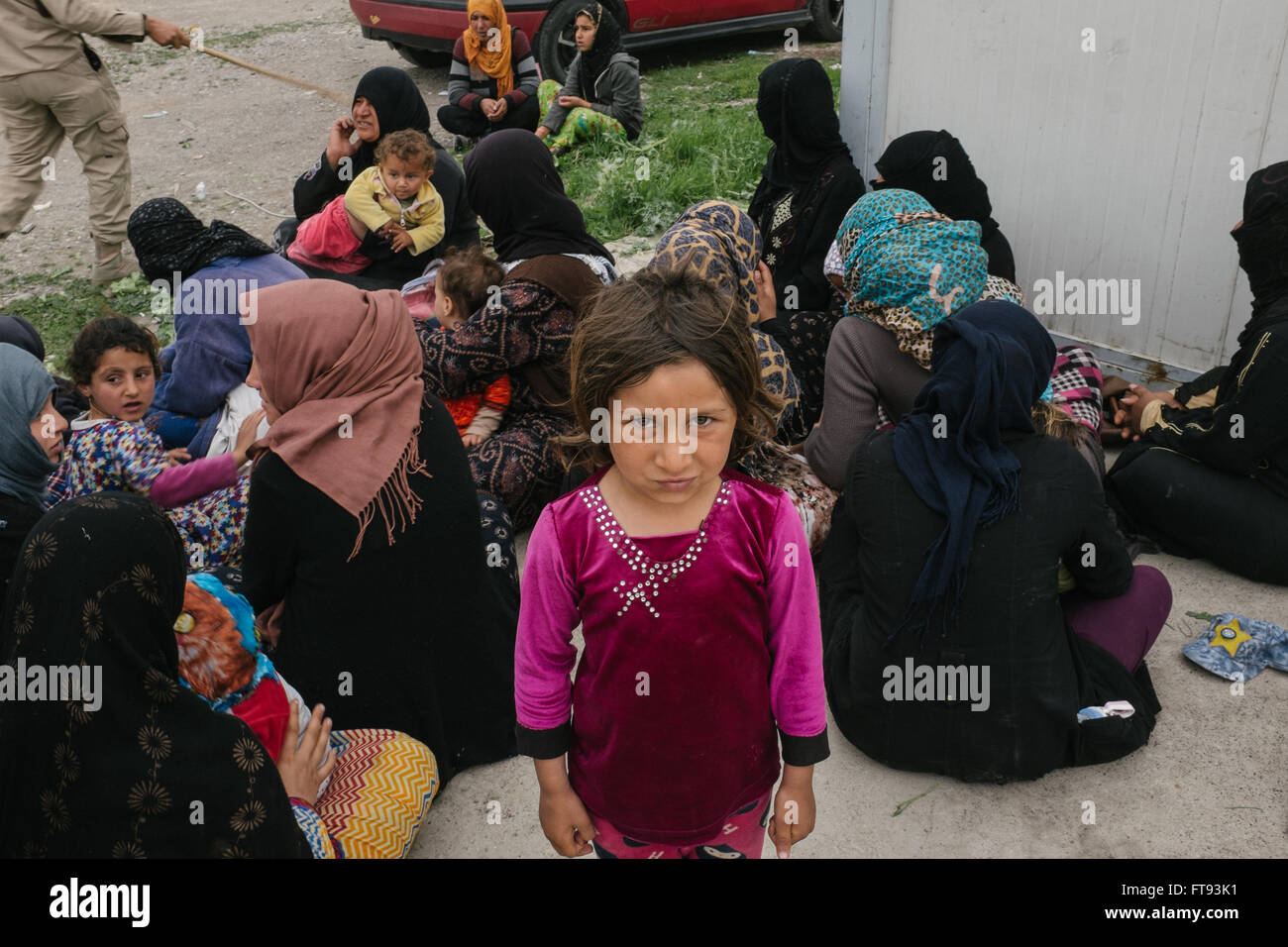 I rifugiati nel Kurdistan iracheno camp - 14/03/2016 - Iraq / Kurdistan iracheno - Centinaia di mendicanti di rifugiati, per la maggior parte bambini sono Foto Stock