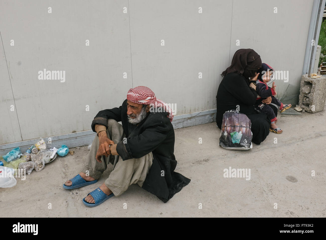 I rifugiati nel Kurdistan iracheno camp - 14/03/2016 - Iraq / Kurdistan iracheno - Centinaia di mendicanti di rifugiati, per la maggior parte bambini sono Foto Stock