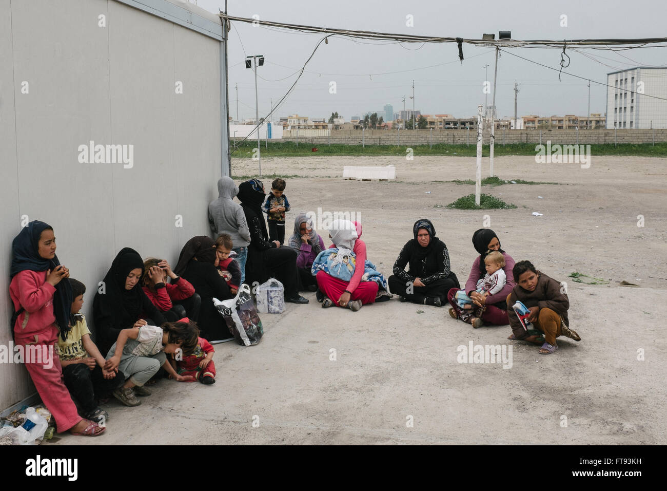 I rifugiati nel Kurdistan iracheno camp - 14/03/2016 - Iraq / Kurdistan iracheno - Centinaia di mendicanti di rifugiati, per la maggior parte bambini sono Foto Stock