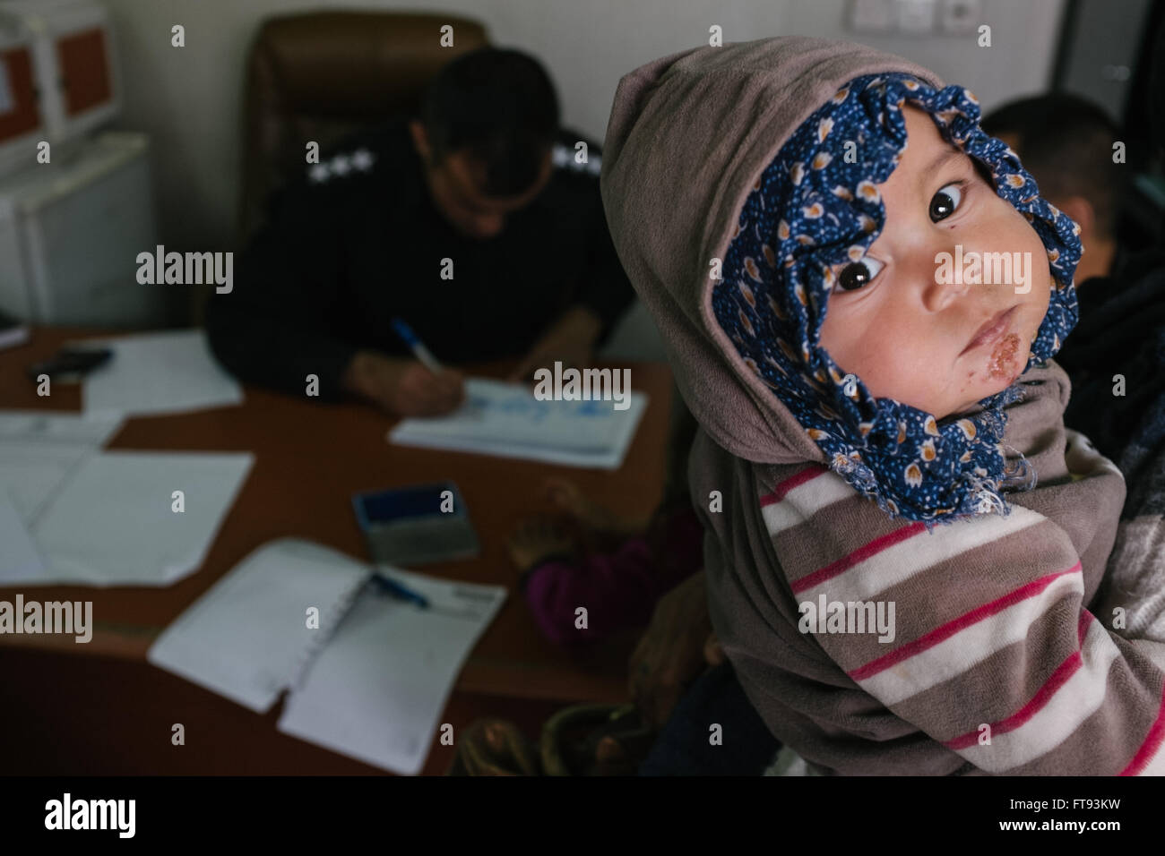 I rifugiati nel Kurdistan iracheno camp - 14/03/2016 - Iraq / Kurdistan iracheno - Centinaia di mendicanti di rifugiati, per la maggior parte bambini sono Foto Stock