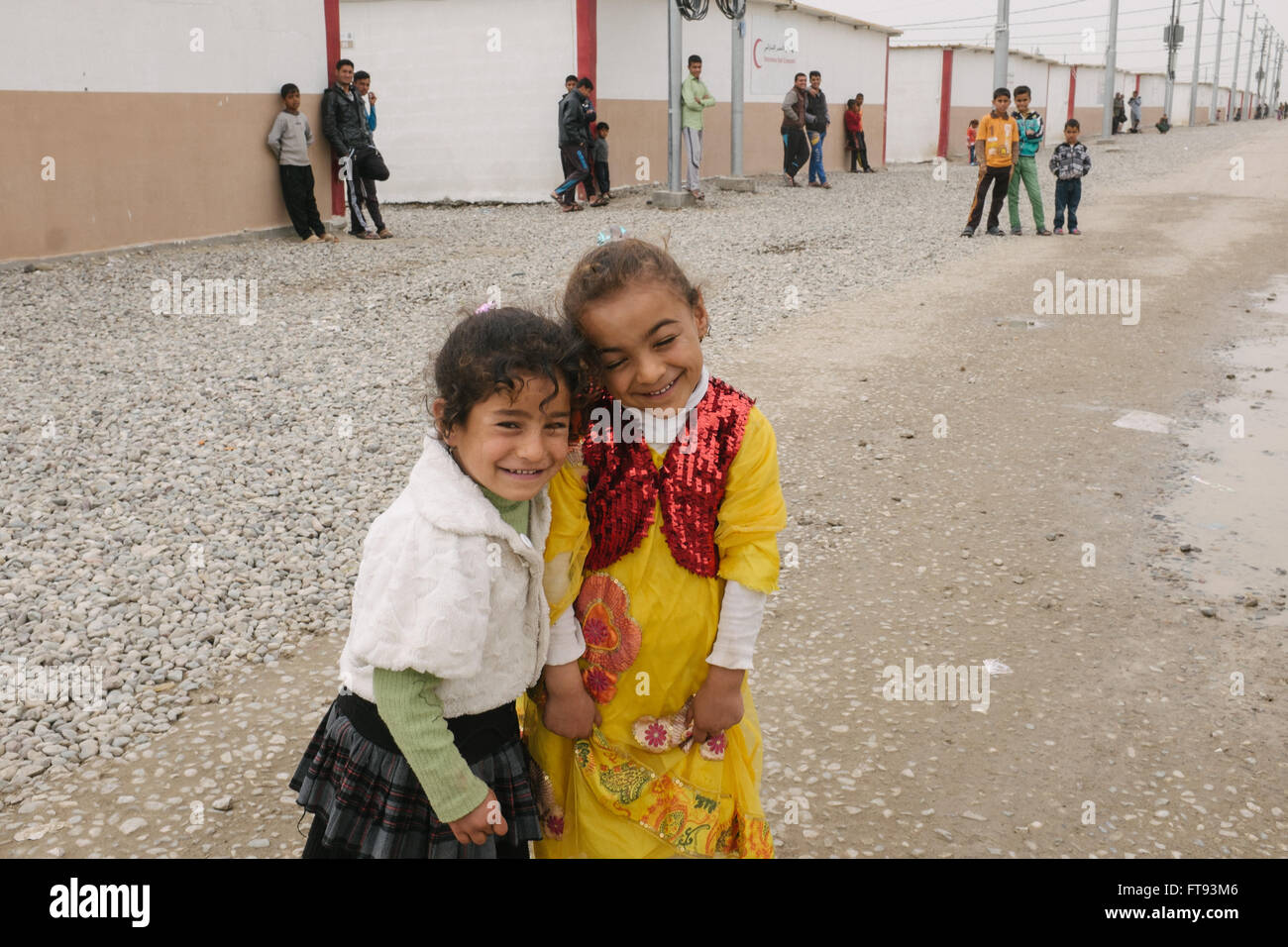 I rifugiati nel Kurdistan iracheno camp - 15/03/2016 - Iraq / Kurdistan iracheno - Centinaia di mendicanti di rifugiati, per la maggior parte bambini sono Foto Stock