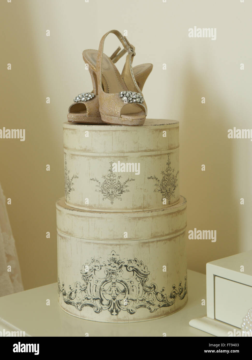 Scarpe da sposa Foto Stock