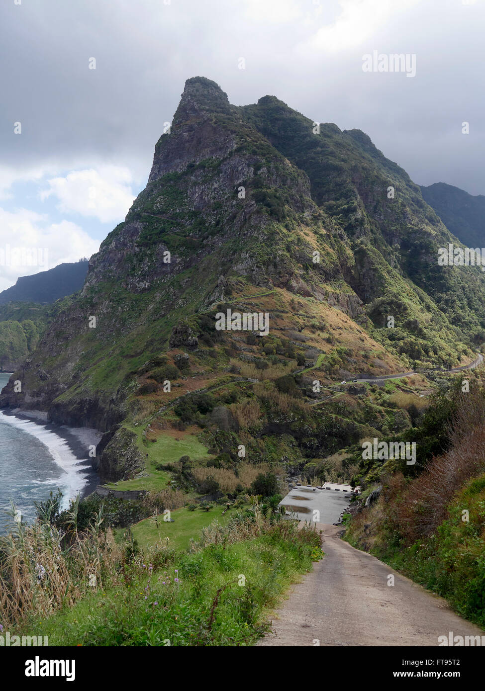 Madeira costa nord vicino a Sao Jorge, Madera, Marzo 2016 Foto Stock