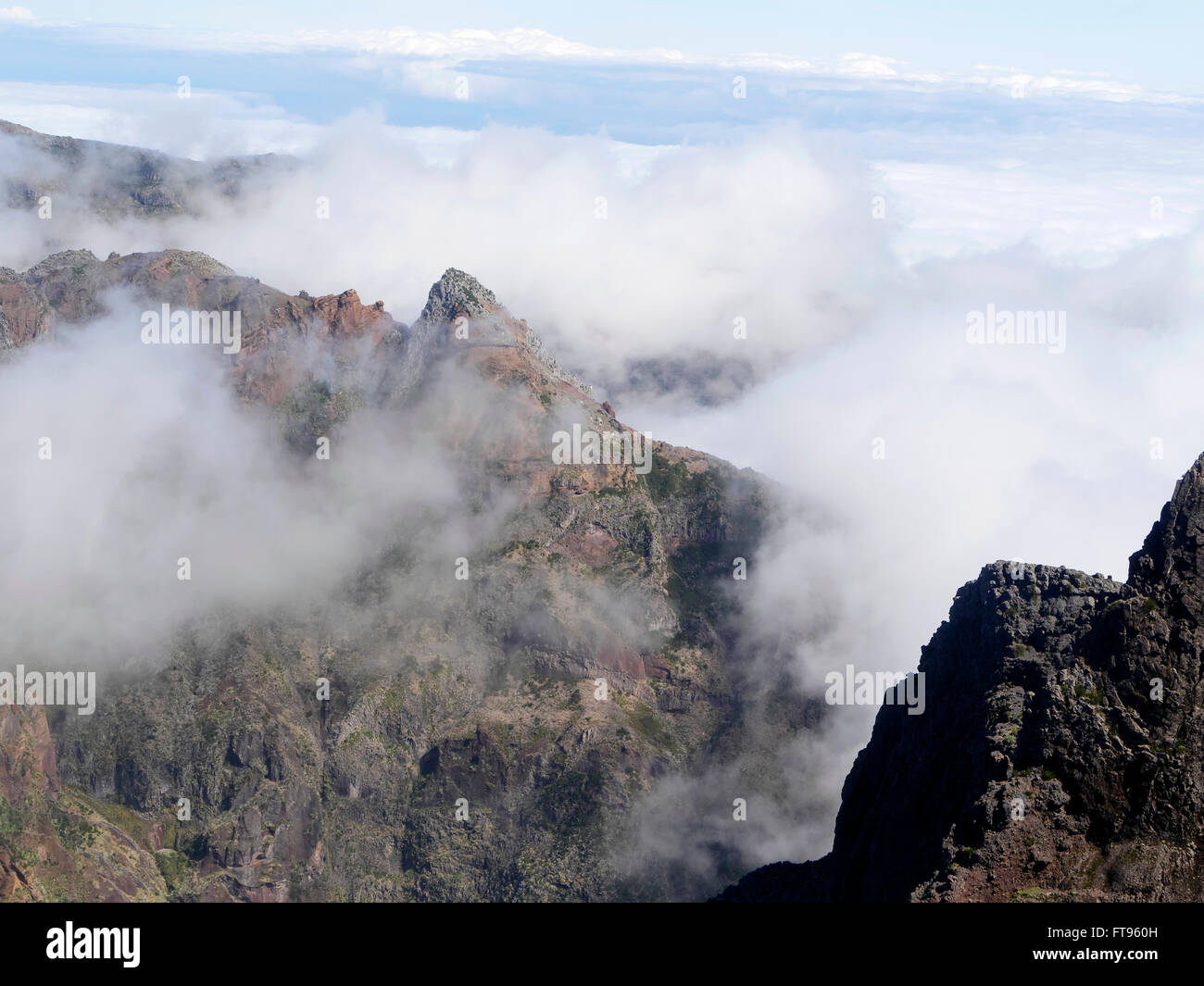 Pico do Arieiro, montagne in Madera, Marzo 2016 Foto Stock