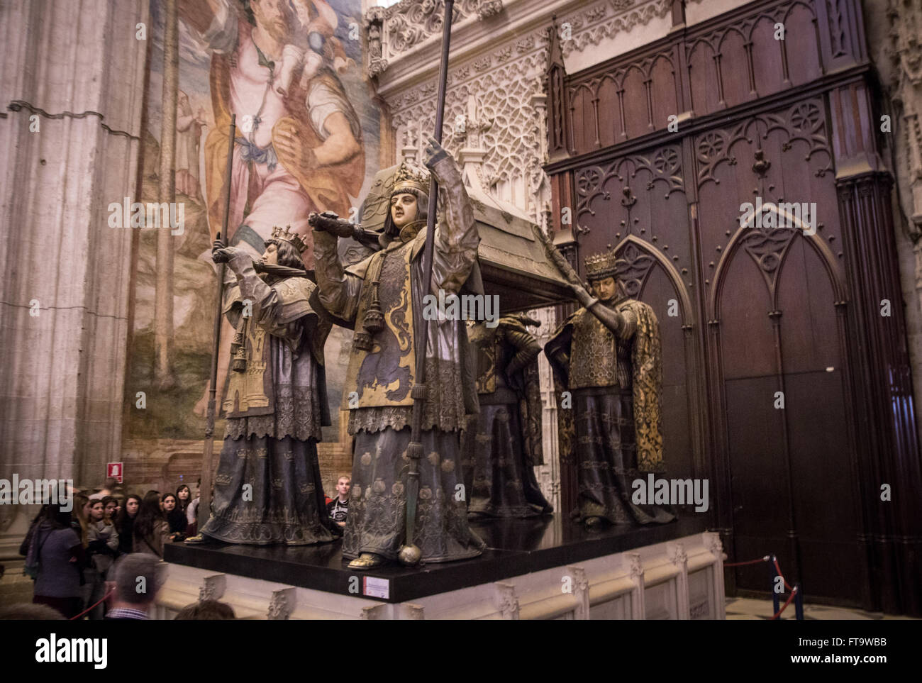 Tomba di Cristoforo Colombo in la Cattedrale di Siviglia Foto Stock