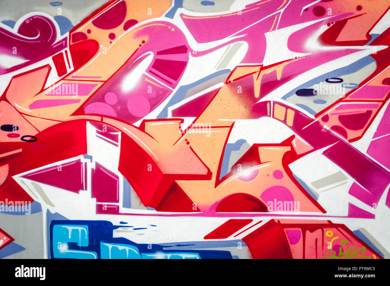 Colorati graffiti dipinti murali. Abstract background. Foto Stock