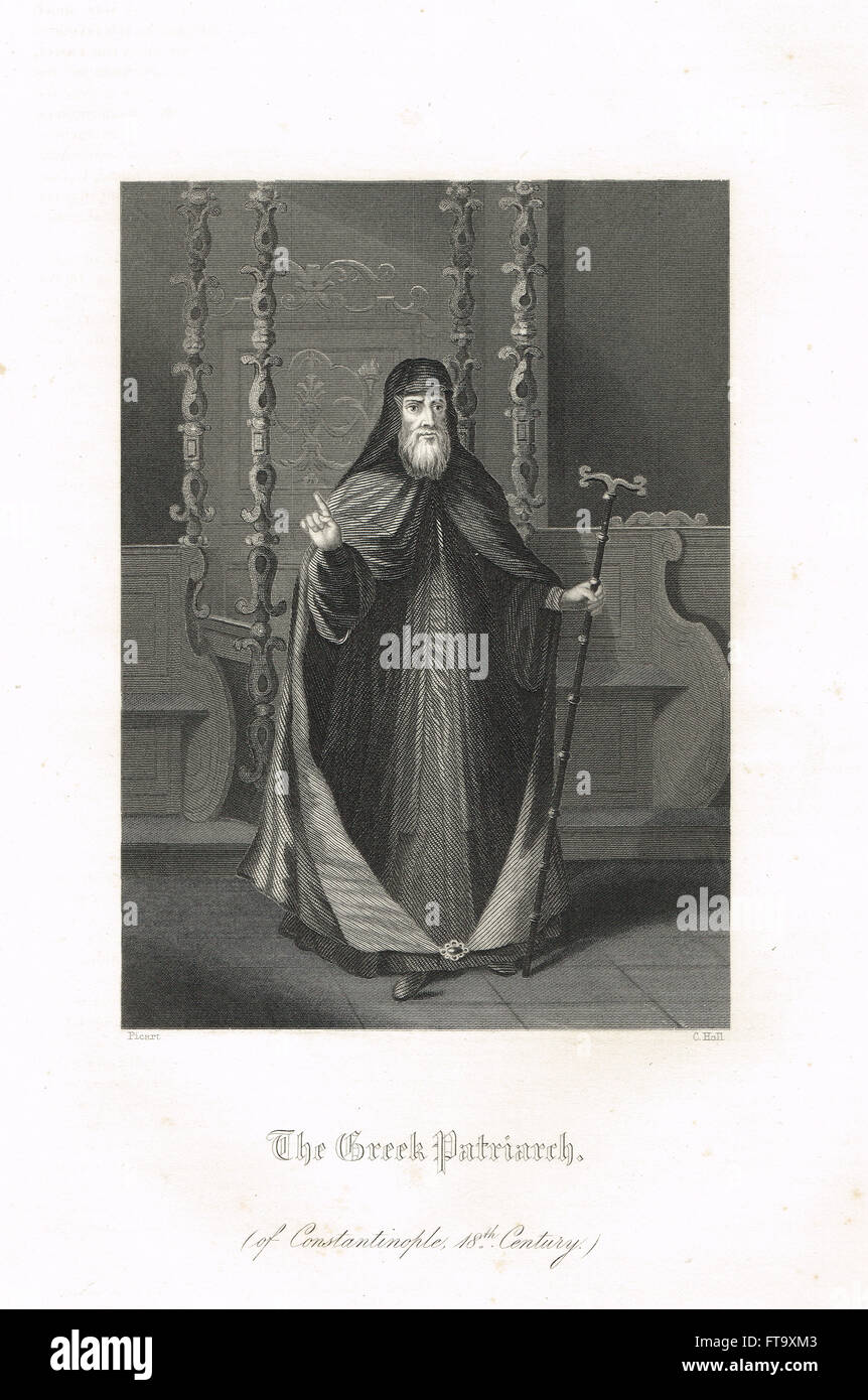 Un greco patriarca della chiesa ortodossa orientale Costantinopoli xviii secolo Foto Stock
