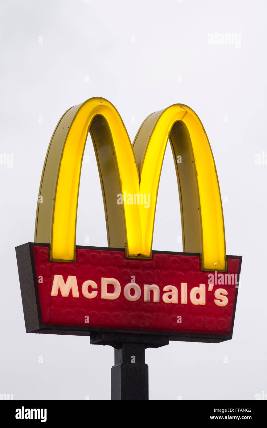 Mcdonald's sign logo. Foto Stock