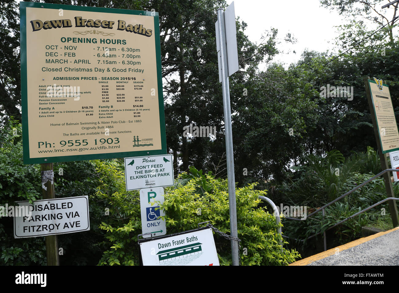 Dawn Fraser Bagni, Elkington Park di Balmain, Sydney, Australia Foto Stock