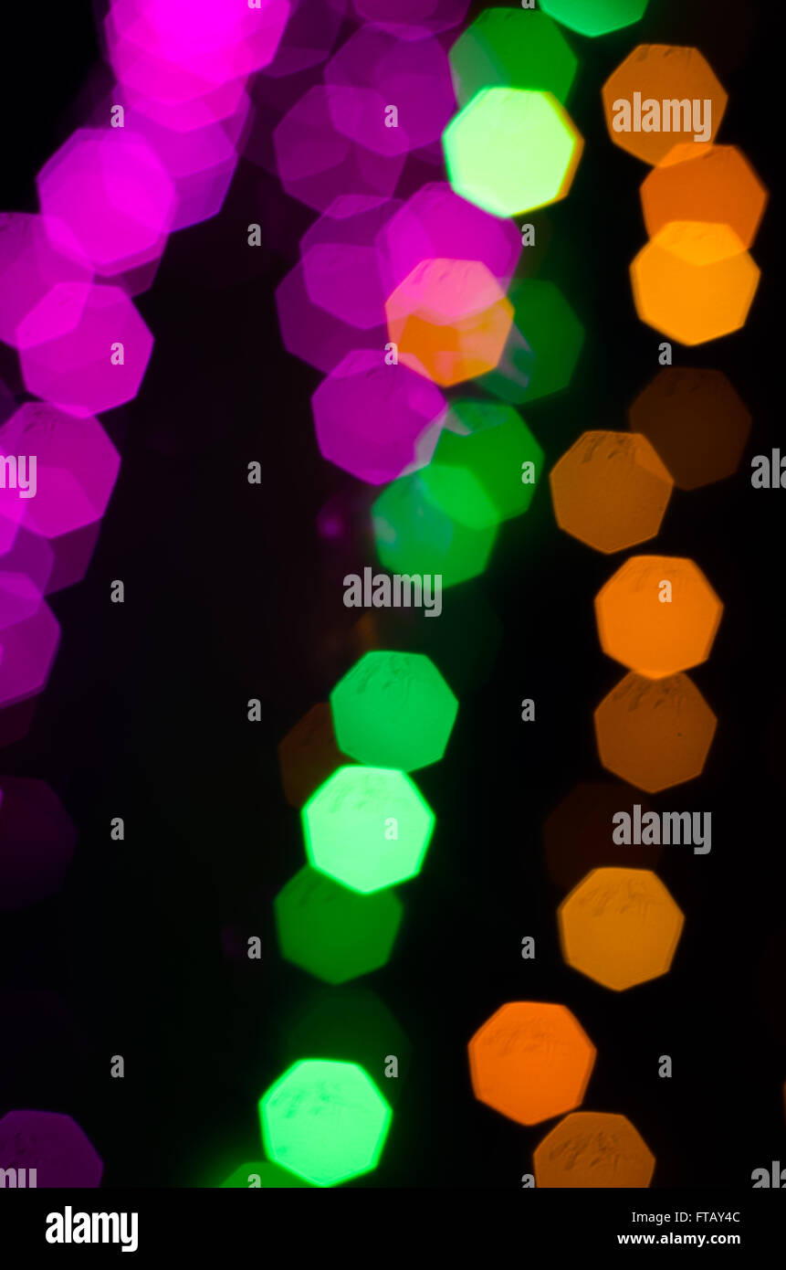 Sfocati luci bokeh di fondo Foto Stock