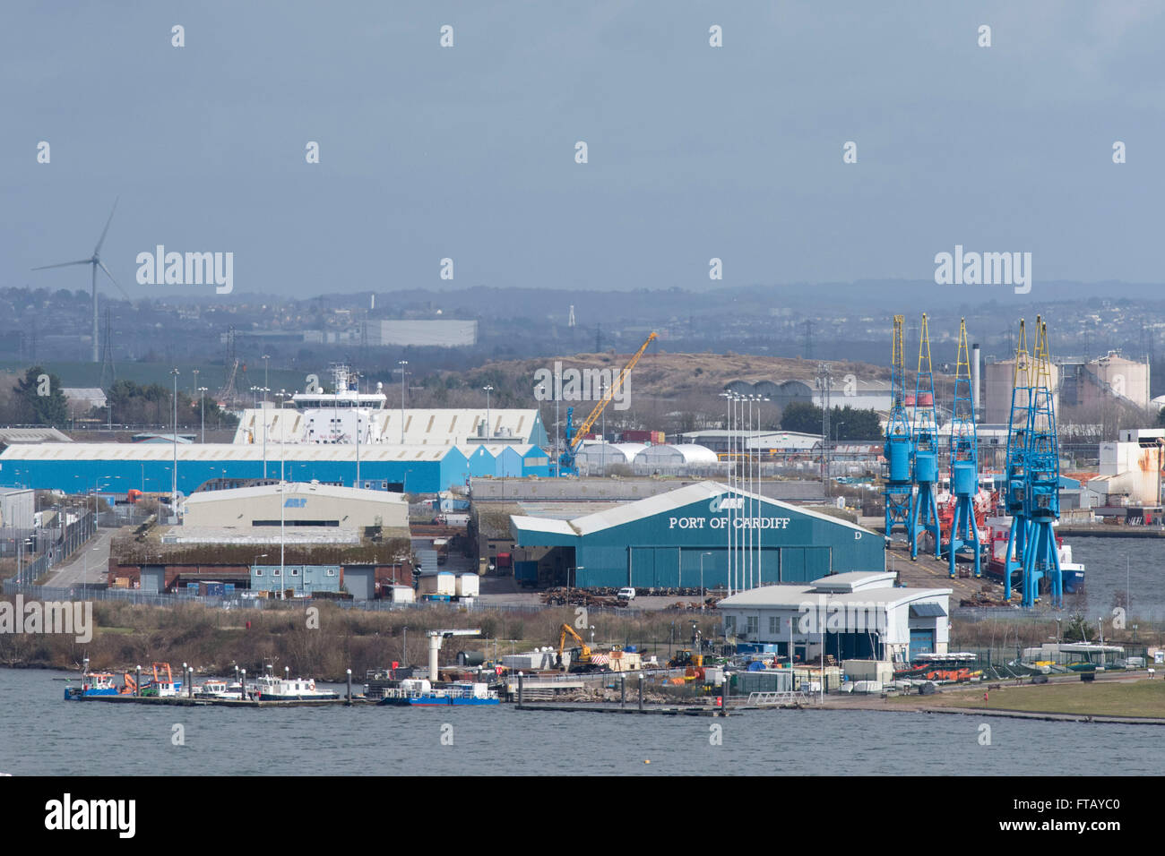 Il porto di Cardiff a Cardiff Bay, South Wales, Regno Unito. Foto Stock