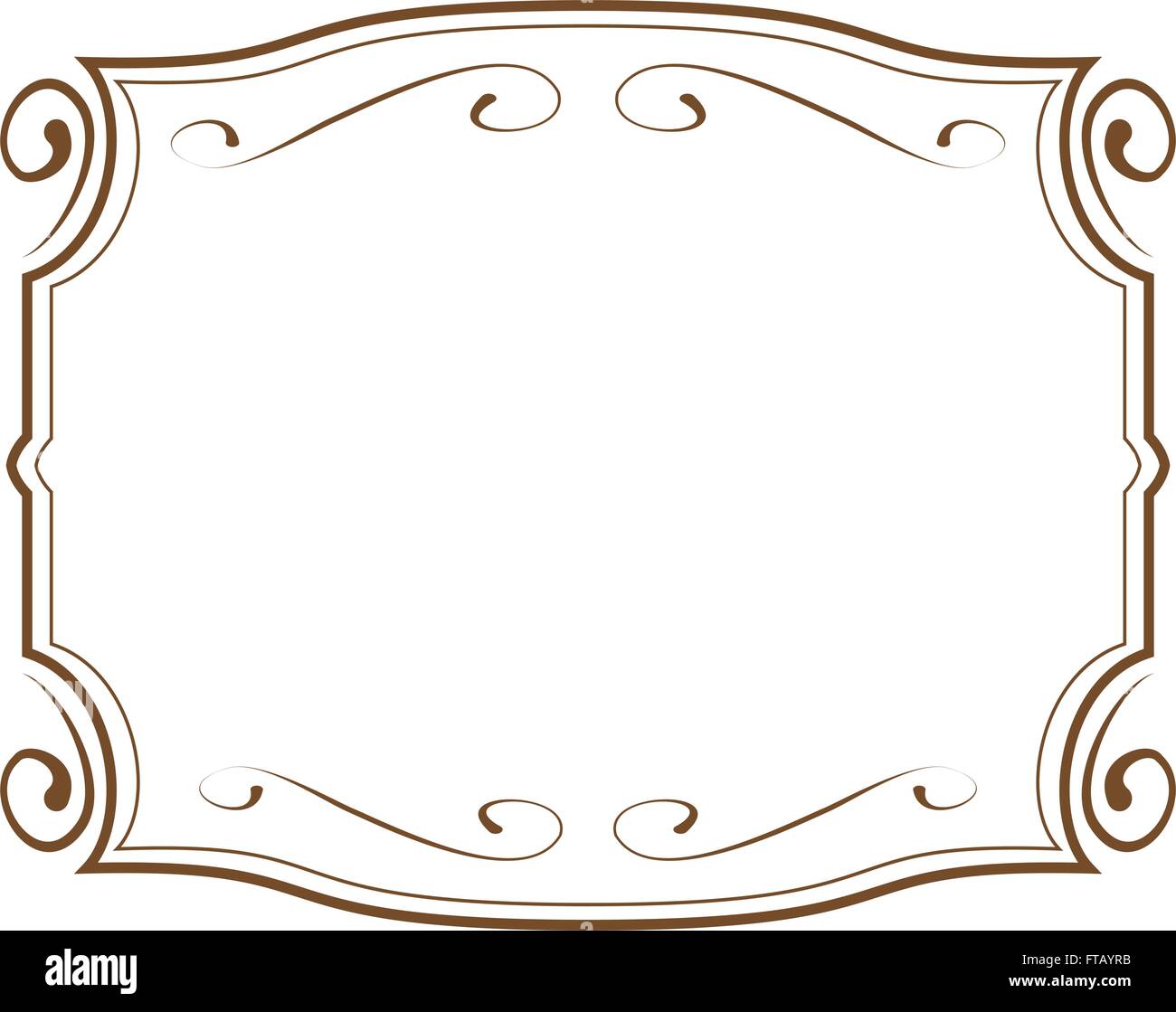 Illustrazione Vettoriale. cornice decorativa su sfondo bianco Illustrazione Vettoriale