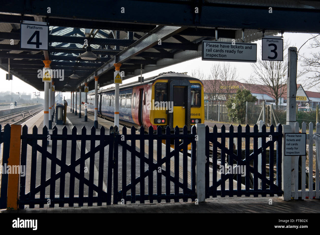 La stazione ferroviaria a Skegness, Lincolnshire, Regno Unito. Foto Stock