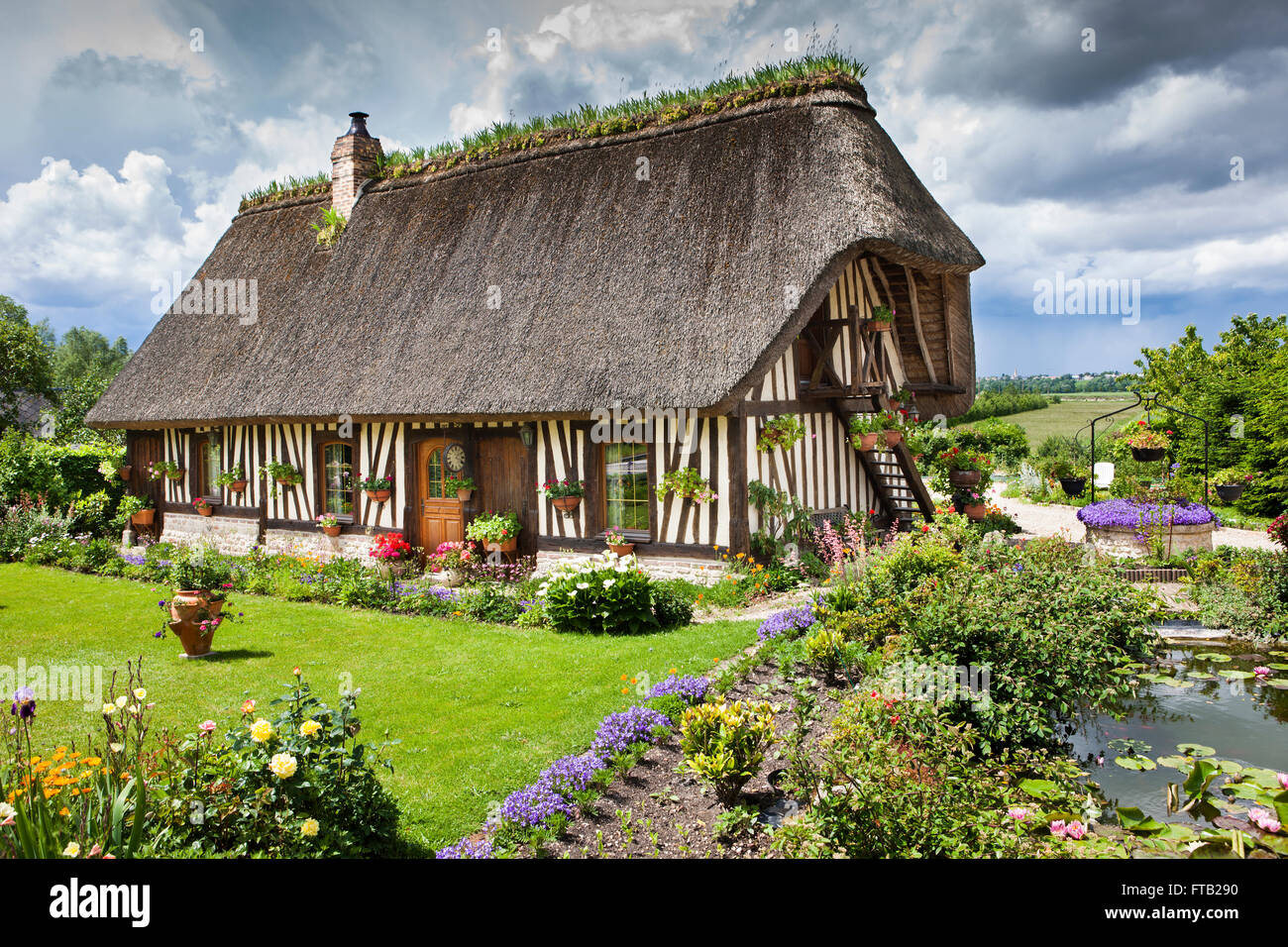 In stile Tudor House, Seine-Maritime, in Normandia, Francia, Europa Foto Stock