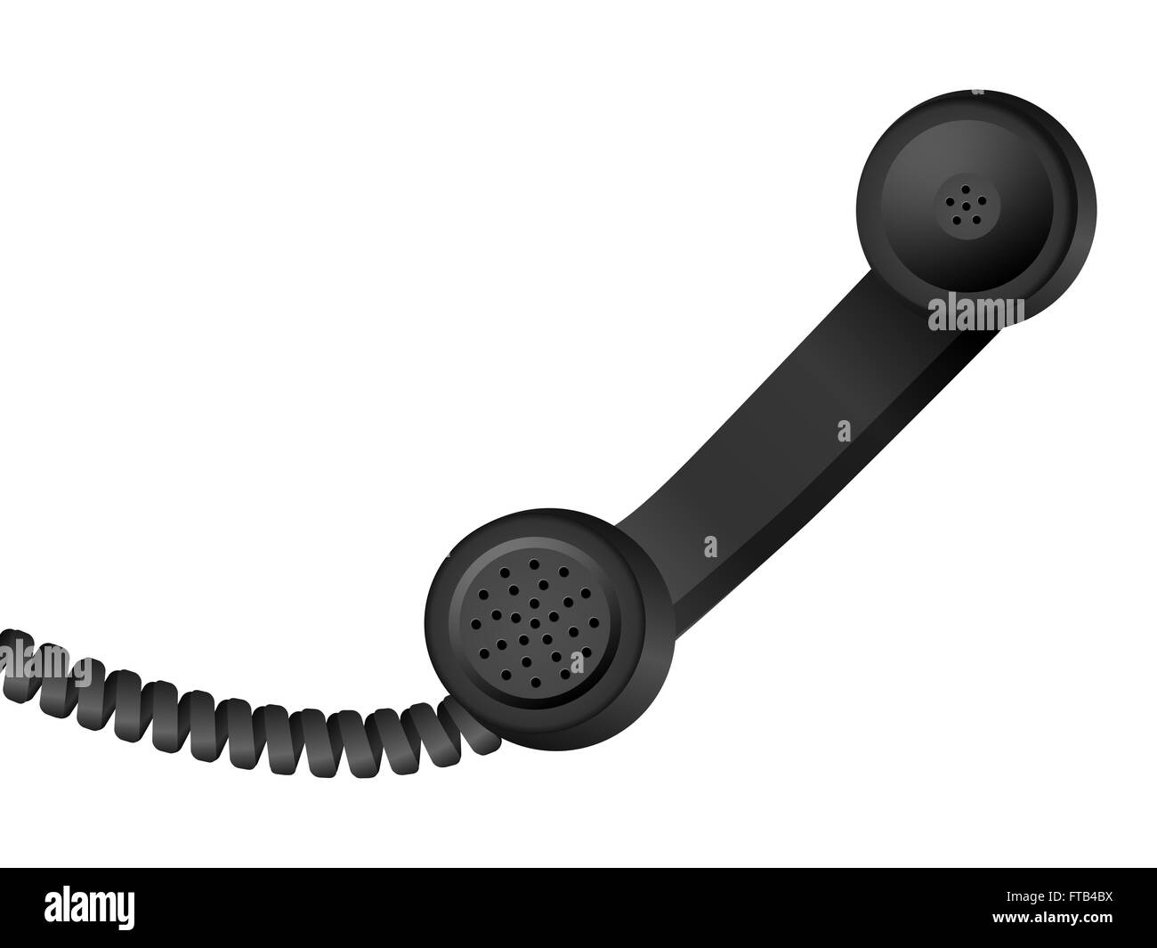 Ricevitore telefonico su uno sfondo bianco. Foto Stock